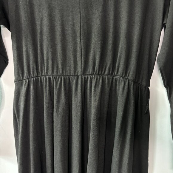 Bloomingdale's Women's Black Collared Zip Up Long Sleeve Maxi Dress Size Large - Picture 4 of 13